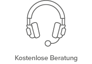 Ein minimalistisches Line-Art-Symbol eines Headsets mit Mikrofon, das Kundensupport und -service darstellt und auf der Website verwendet wird, um die Verfügbarkeit kostenloser professioneller Beratung für den Kauf von Möbeln und Wohnaccessoires anzuz